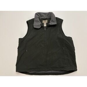 VTG LL Bean Fleece Lined Nylon Outdoors Vest Men's Size XXL -Forest Green